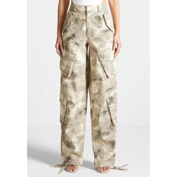 Manière De Voir Marbled Camo Corduroy Cargo Pants - Women's Size US 12 / UK 16